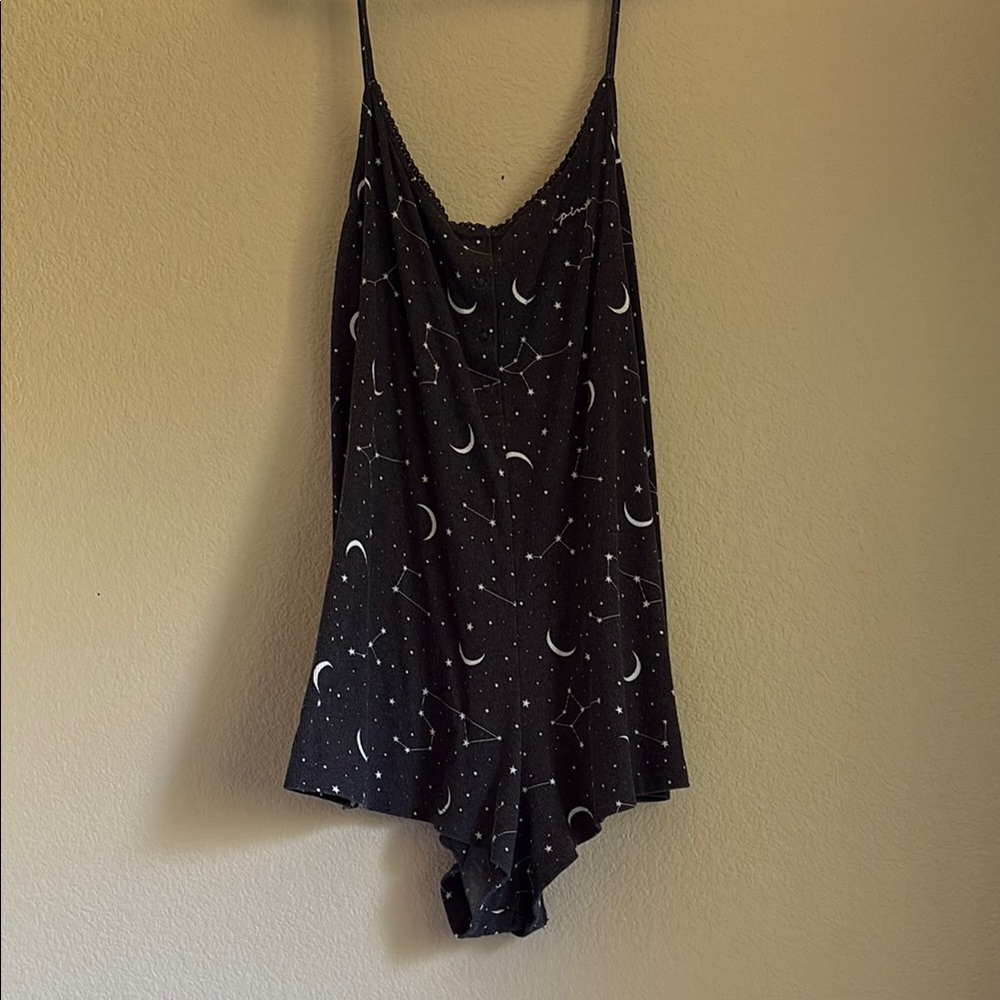 PINK Victoria's Secret Black Celestial Sleep Romper